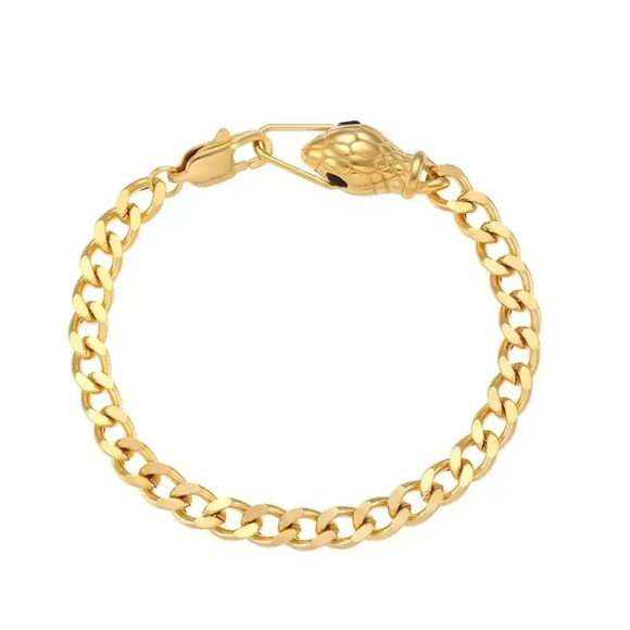 Serpenti Snake 18K Gold Stainless Steel Waterproof Chain Bracelet - Picture 1 of 15